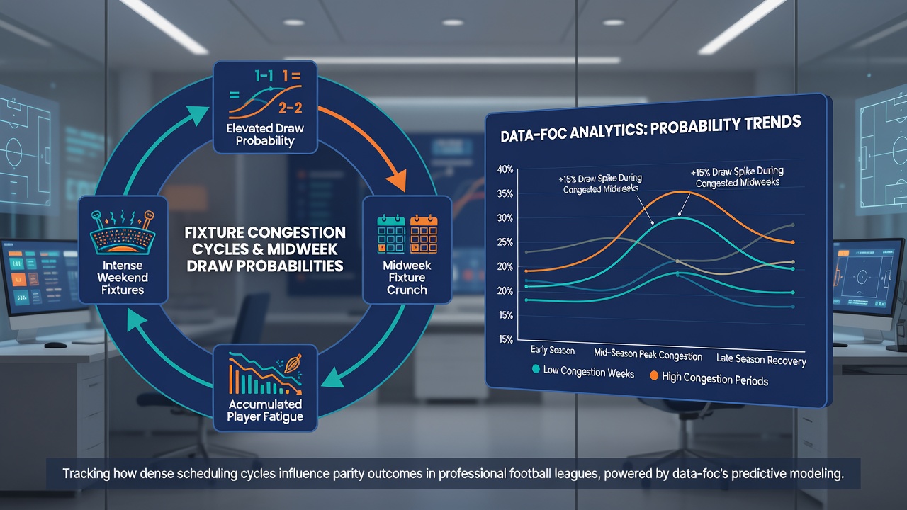Data charts showing midweek draw probability trends during periods of fixture congestion in football