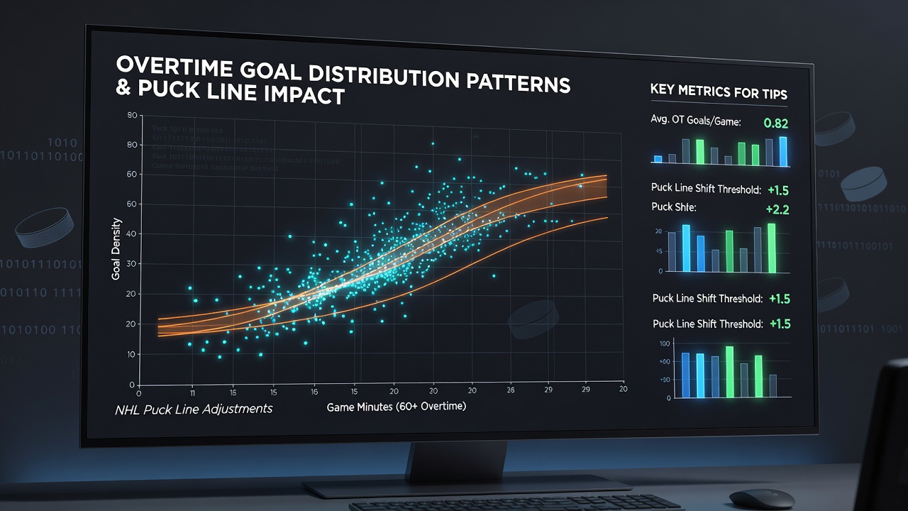 Detailed NHL overtime goal timing heatmap used by tipsters for puck line market adjustments