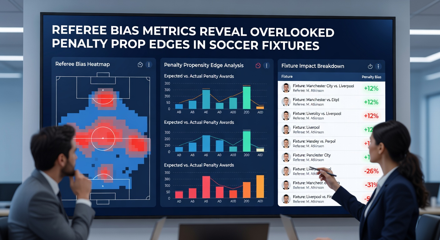 Detailed analytics dashboard displaying referee decision statistics and penalty trends across multiple soccer leagues