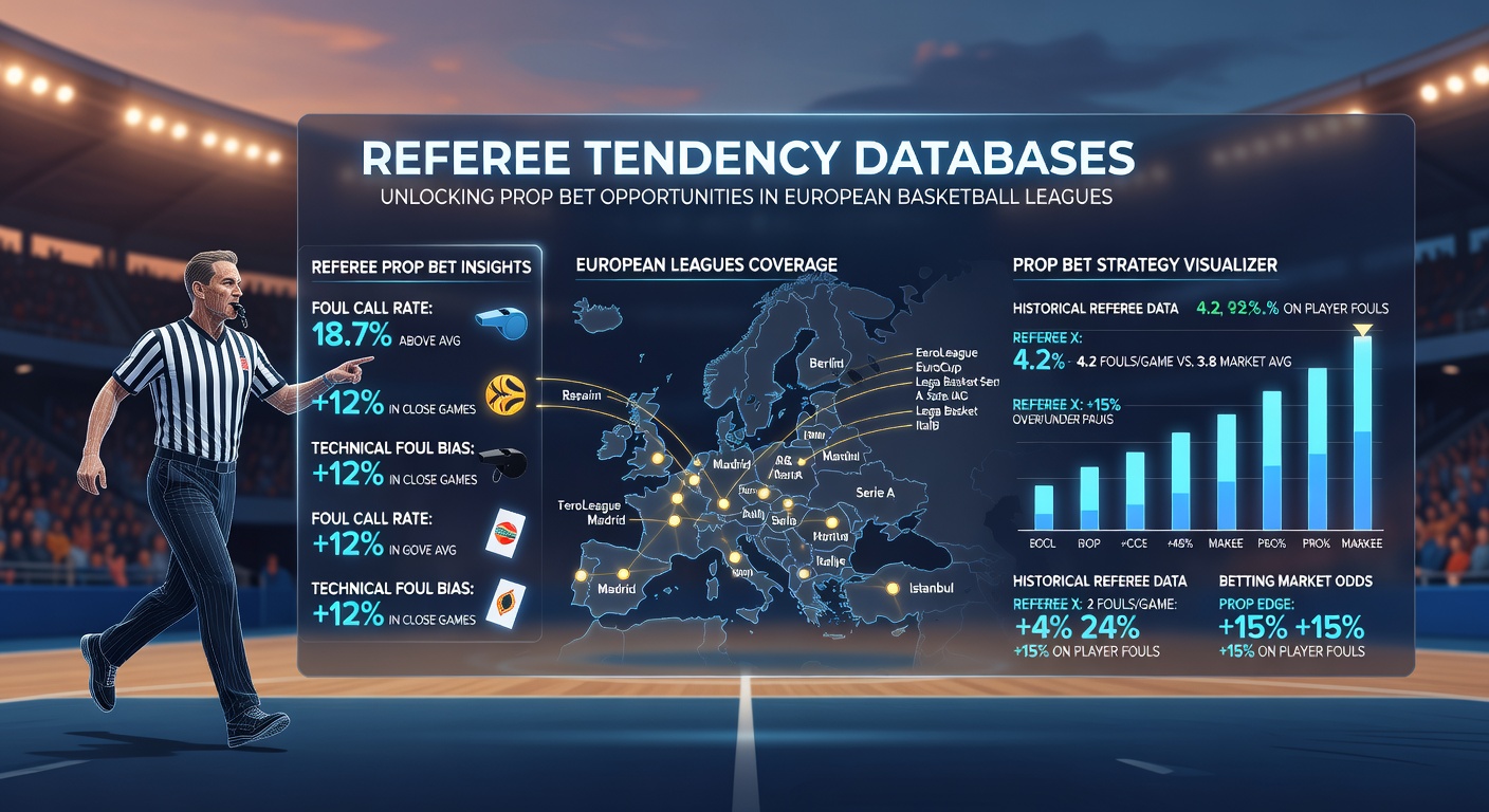 Analyst reviewing referee statistics on multiple screens showing European basketball league foul trends