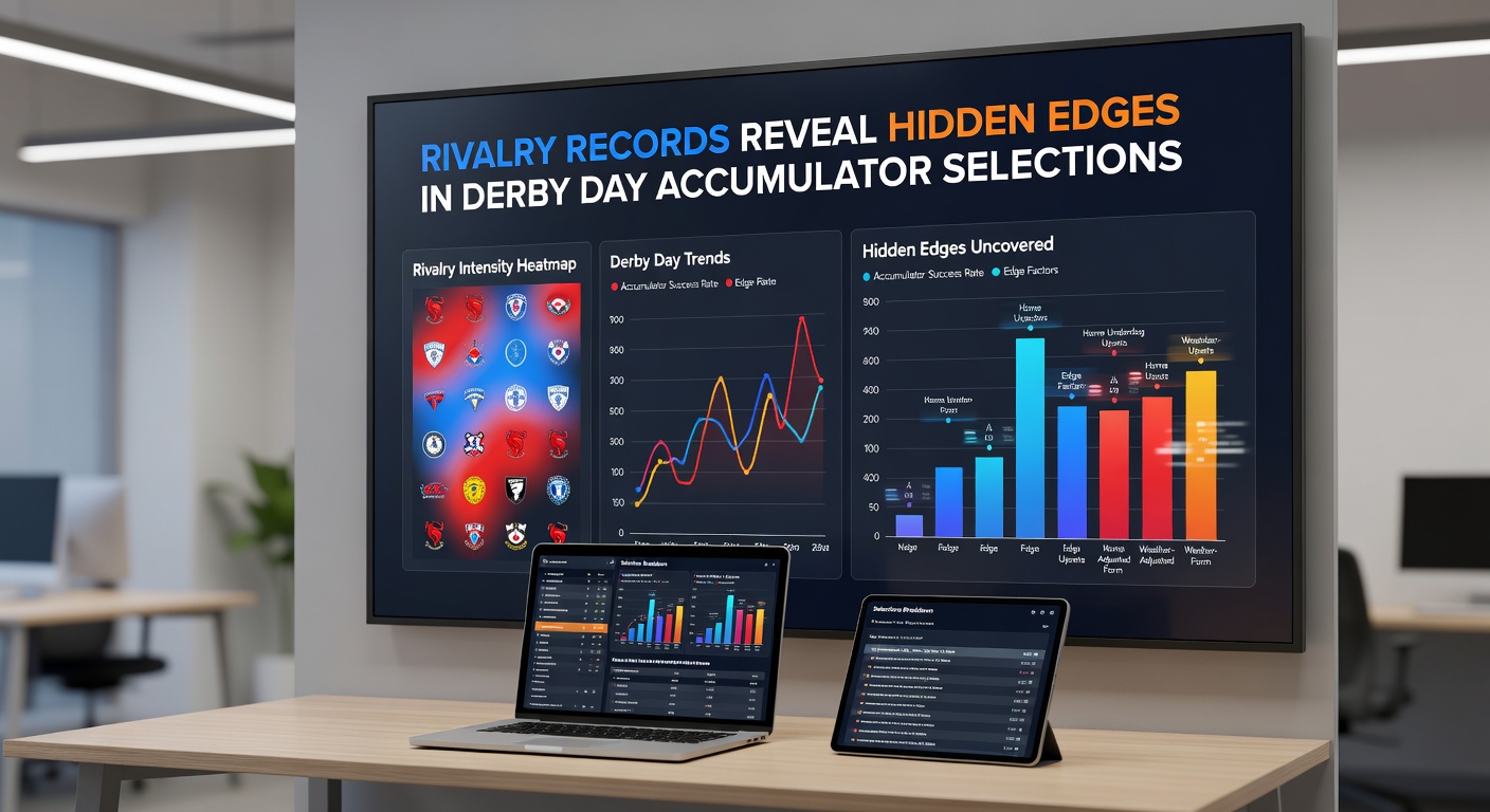 Close-up of accumulator ticket builder screen highlighting derby rivalry stats