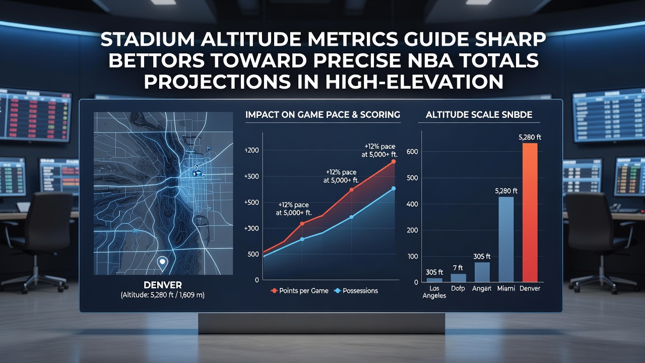 Data visualization of NBA scoring trends at altitude with projection overlays