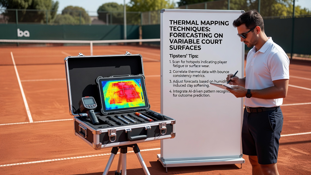 Infrared thermal map of an indoor basketball court highlighting friction variations near key playing zones